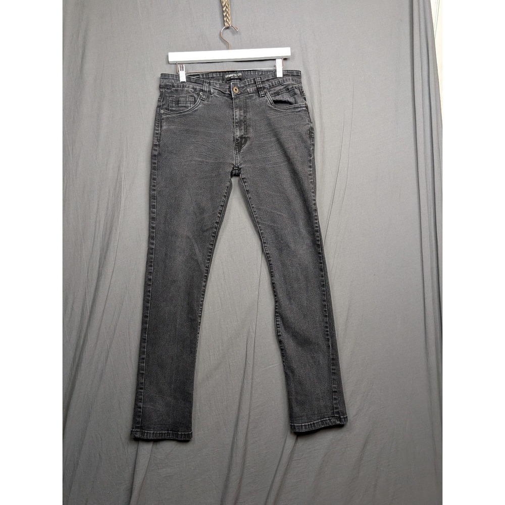 Kenneth Cole Jeans Mens 34x32 Black New York Slim Fit Denim Pants Casual Sleek
